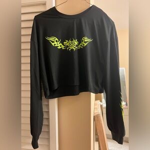 Crop Top With Green Tribal
